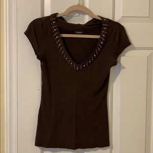 Express sexy basics deep V tee